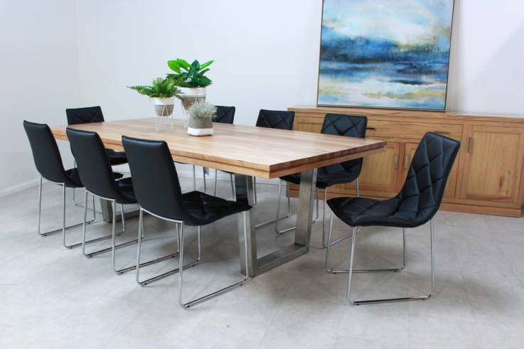 METALICO DINING SUITE 9PCE BAXTER CHAIRS