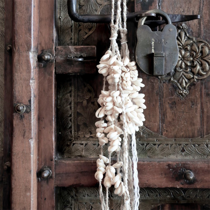 COWRIE SHELL TASSEL