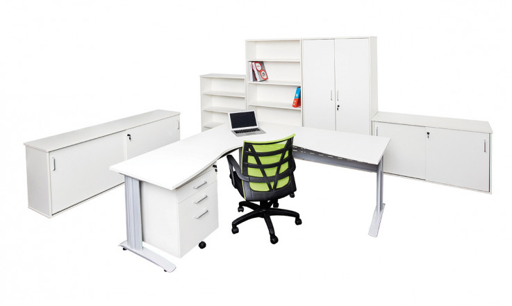 Rapid White Corner Office Desk Workstati