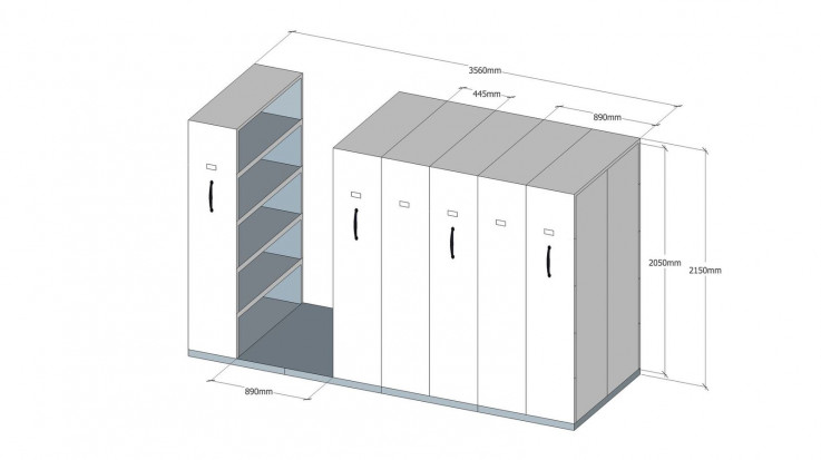 Rapid Mobile Shelving Unit - 6 Bay