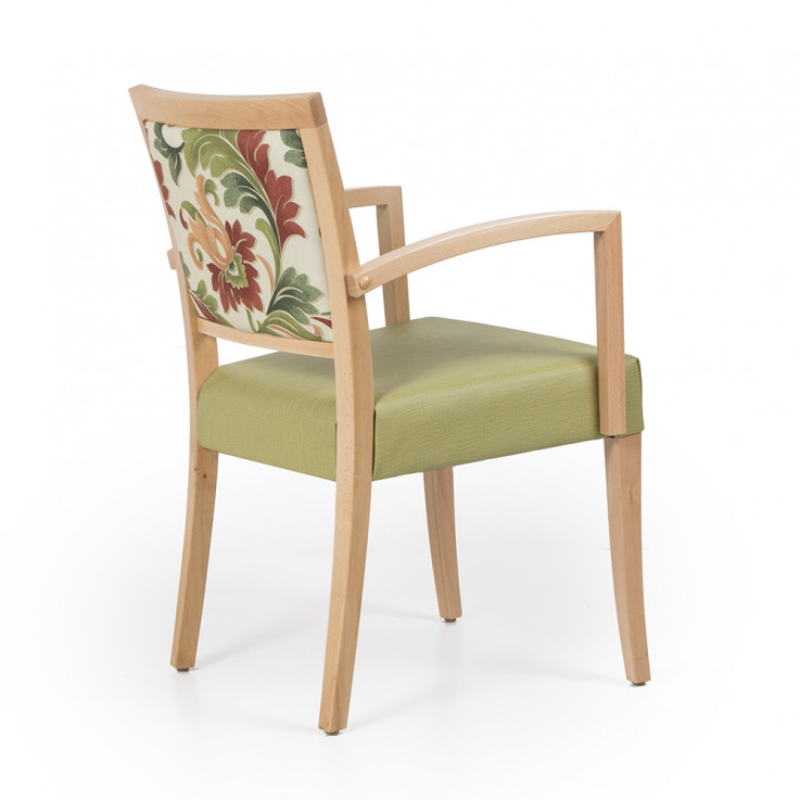 bentley timber chair partly upholstered