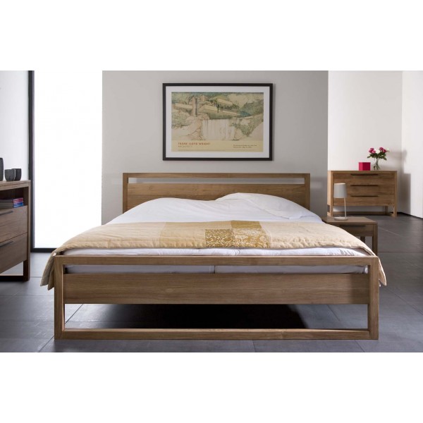 Teak Light Frame bed Queen size - with s