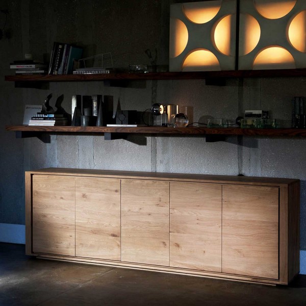 Oak Shadow sideboard 5 doors