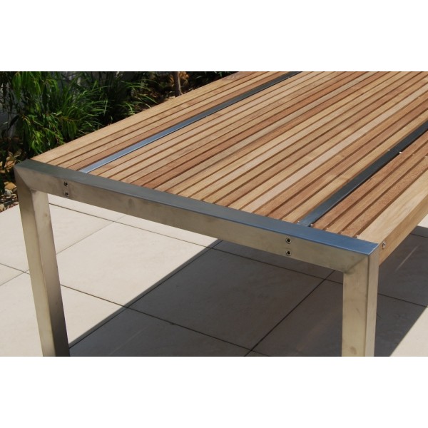 Teak and SS Dining table 240x90cm