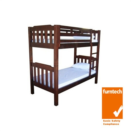 ADELAIDE TIMBER BUNK BED IN CHESTNUT / W