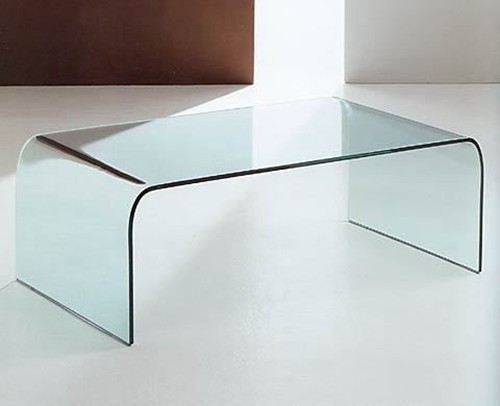 AQUA RECTANGLE GLASS COFFEE TABLE