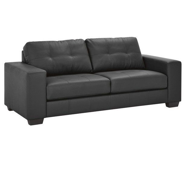 PRICEWORTH 3 SEATER PU LEATHER SOFA - BL