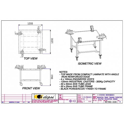 ECLIPSE MANUAL ARTS WORK BENCH - EMHDWD1