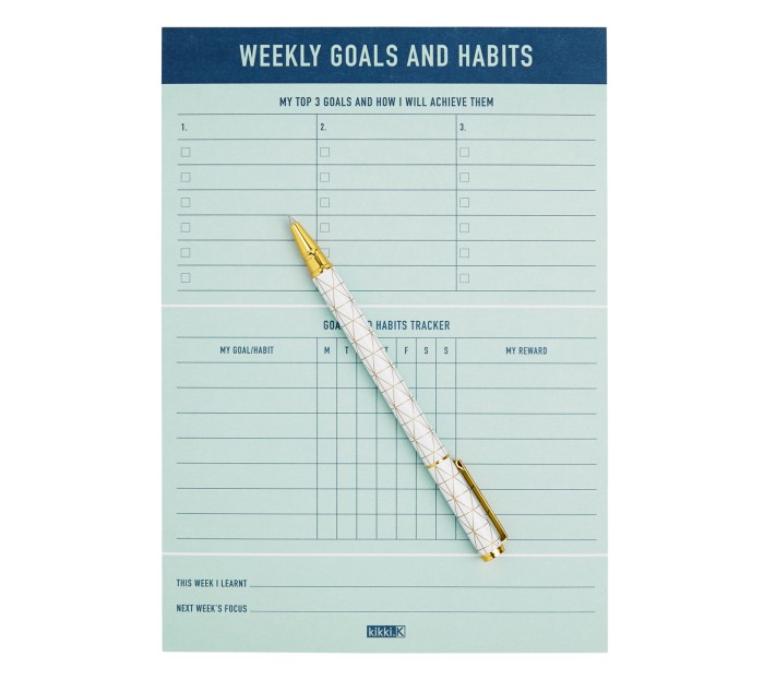  B5 WEEKLY GOALS & HABITS PAD: INSPIRATI