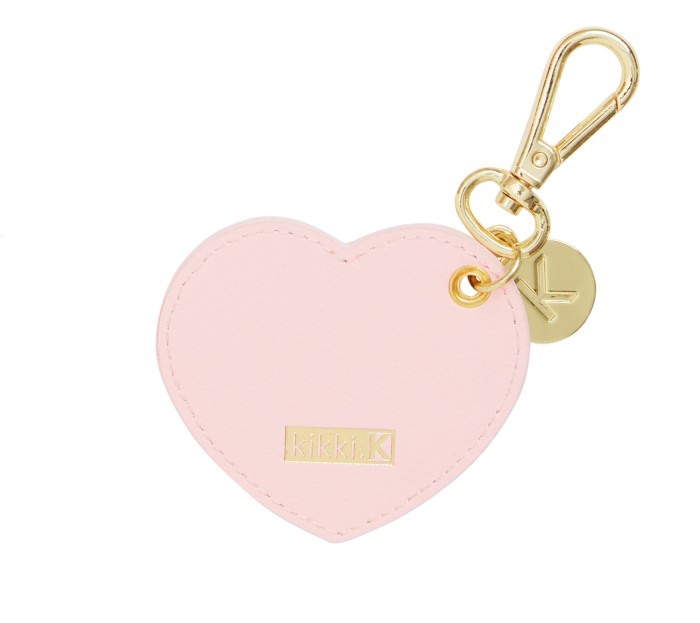  LEATHER KEY RING HEART: PINK