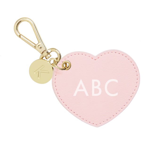  LEATHER KEY RING HEART: PINK