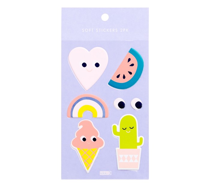  SOFT STICKERS LARGE 2PK: CUTE  Now US $