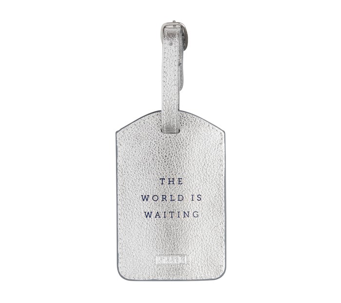  LEATHER LUGGAGE TAG: WORLD  