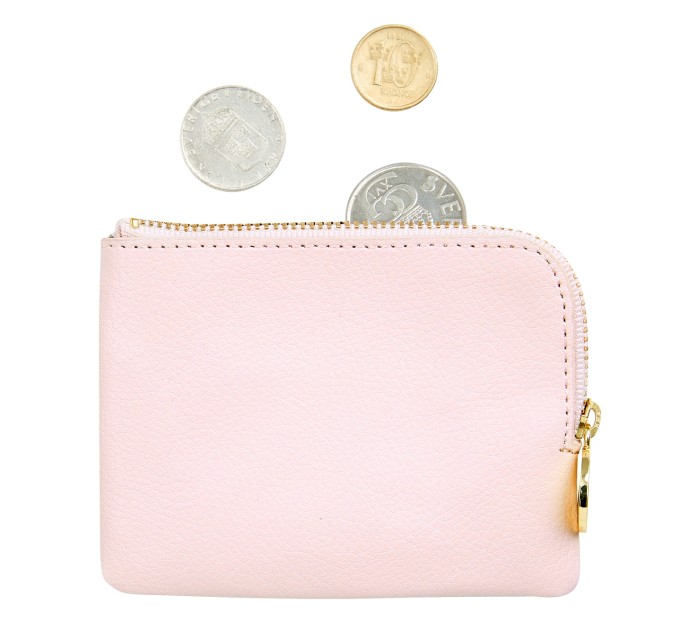  LEATHER COIN PURSE: PINK