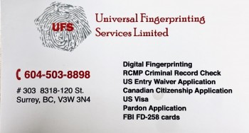 Canada Fingerprinting Services and Certified Police Criminal Checks