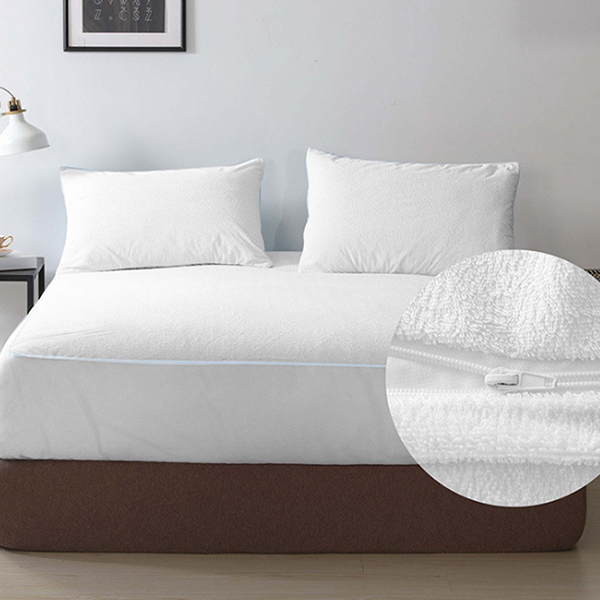 Cotton terry cloth waterproof mattress encasement1