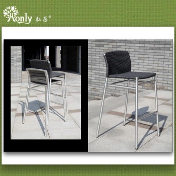 Stacking Aluminum Rattan Bar Stool Chairs20