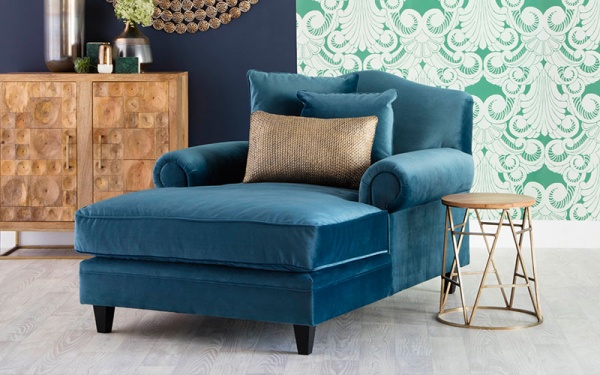 Coco Daybed in Mystere Peacock Fabric