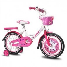 14 Inch Pink White Bike with Basket80