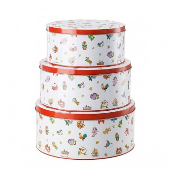 3pcs Round Christmas Biscuit Tins80