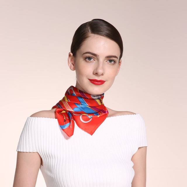 Belt Design 100% Pure Silk Fashion Small SquareScarf Women47