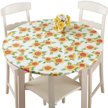 Elastic Edged Waterproof Table Cover Tablecloths Kitchen Decor Fits for Round Tables55