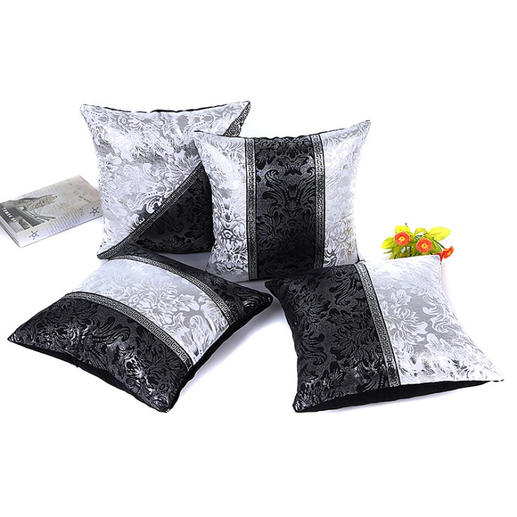 Black and White Throw Pillow Cover Faux Leather Toss Chinese porcelain style Pillowcases Modern Cushion case for Sofa Couch Bed8