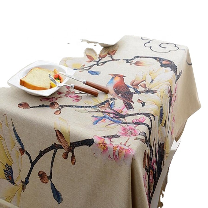 New pastoral printed Bird Tablecloth Classic Tablecloths Home Multi-use Cover Towel for Fridge TV Computer Table Desk and Sofa24