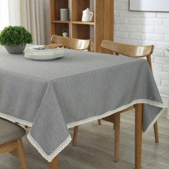 Solid Cotton Linen Tablecloth Wear- Resistant Macrame Lace Table Cover for Kitchen Dinning Tabletop Decoration48