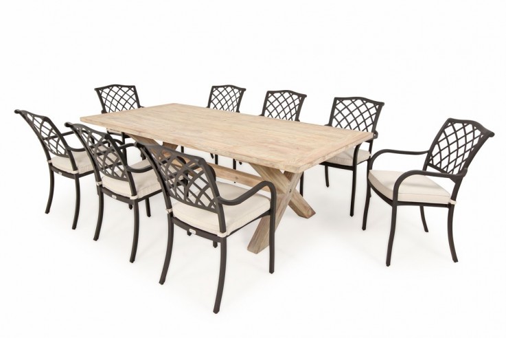 Florentine-Lyon 9pc Teak Dining Set