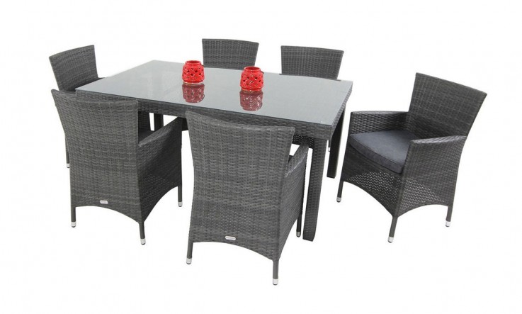 Meridian 7pc Wicker Dining Set