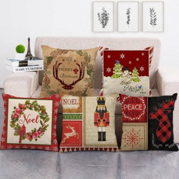 Christmas Holiday Decorative Pillowcase Cotton Linen Cushion Case for Sofa Couch 45*45CM pillowcase99