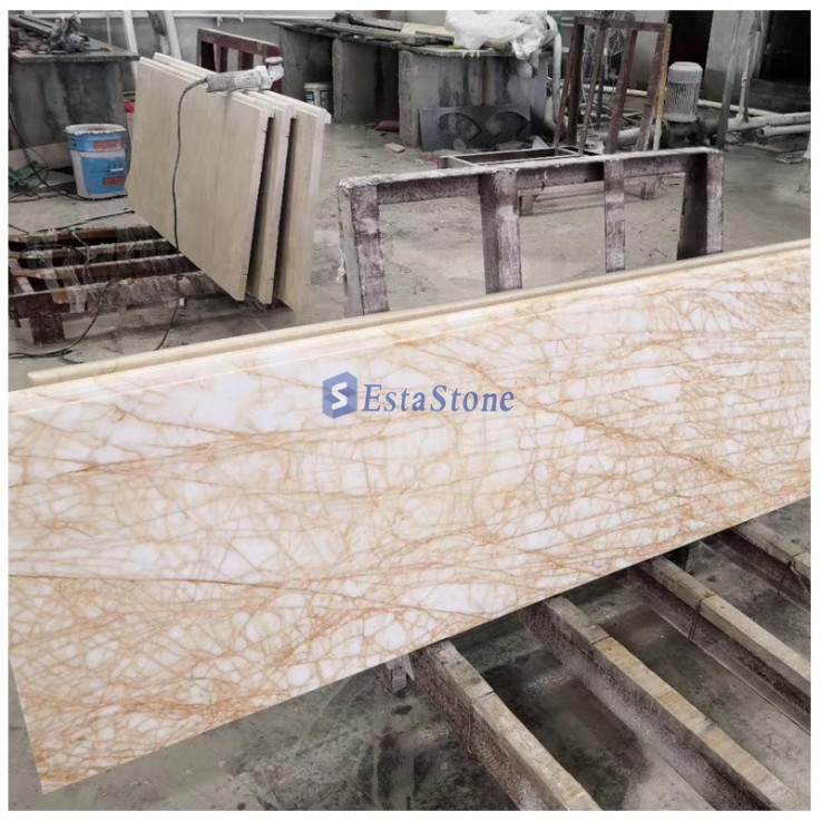 Spider White Marble with Gold Veins Slabs74