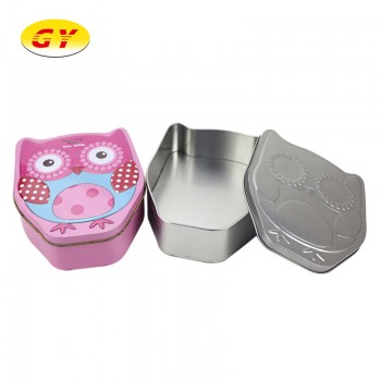 Animal shape candy tin box dessert packaging tin box custom owl shape food tin box63