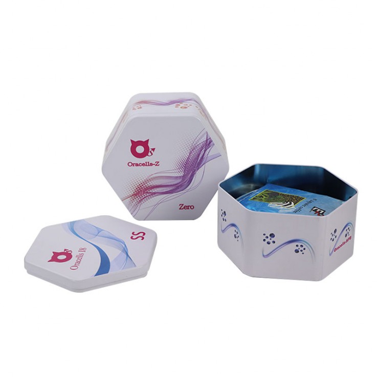 Hexagonal tin box packaging tinplate box candy tin gift box storage tin box commemorative gift box35