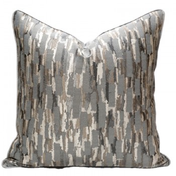 Gray Brown Mottle TextureLuxury Modern Jacquard Cushion Cover With Piping36