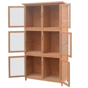 ANIMAL RABBIT CAGE 6 ROOMS WOOD