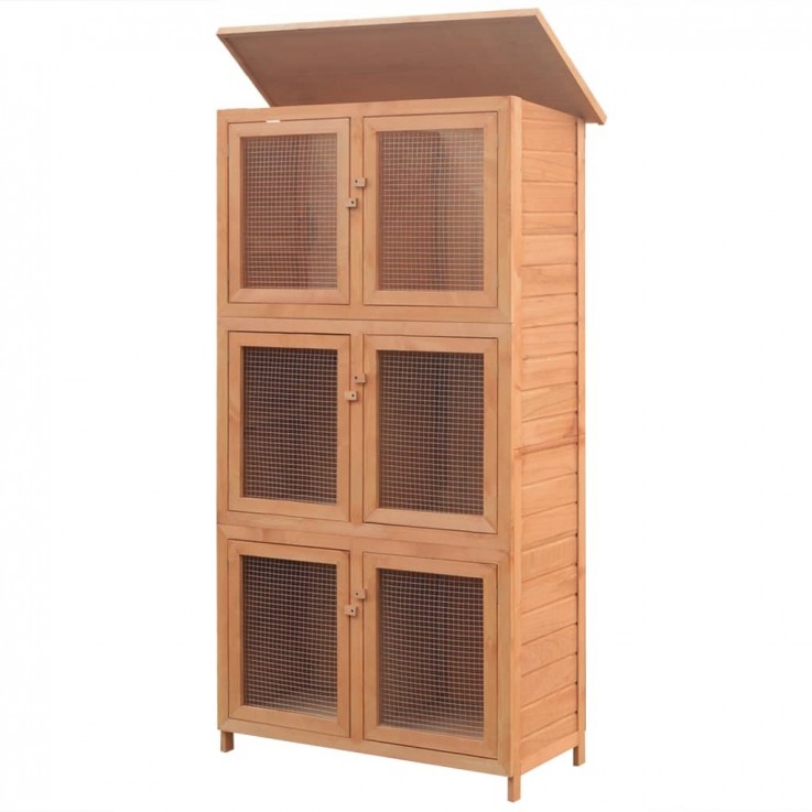 ANIMAL RABBIT CAGE 6 ROOMS WOOD