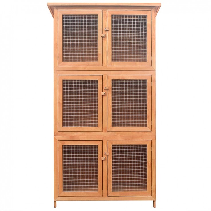 ANIMAL RABBIT CAGE 6 ROOMS WOOD