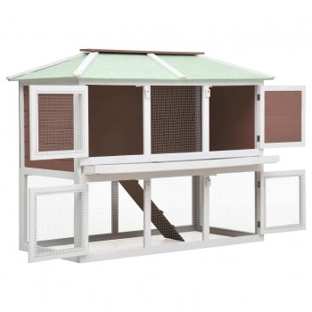 ANIMAL RABBIT CAGE DOUBLE FLOOR BROWN