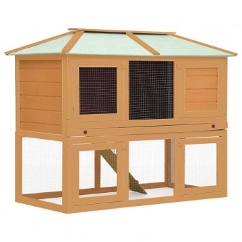 ANIMAL RABBIT CAGE DOUBLE FLOOR WOOD