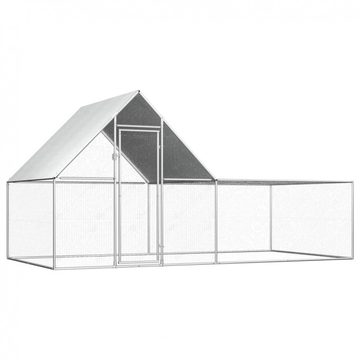 CHICKEN COOP 4X2X2 M GALVANISED STEEL