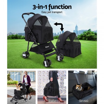 i.Pet Pet Stroller Dog Carrier Foldable 