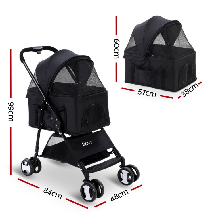 i.Pet Pet Stroller Dog Carrier Foldable 