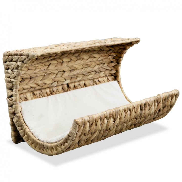 CAT BED WITH CUSHION WATER HYACINTH 37X2