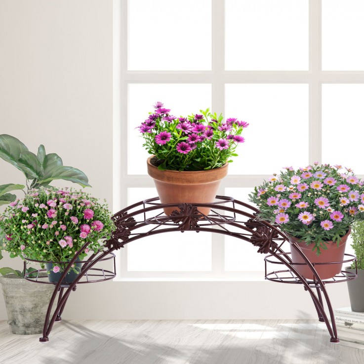 2X PLANT STAND OUTDOOR INDOOR METAL