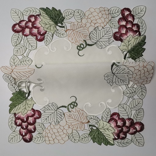 Embroidered Beautiful Flowe Table Mat, Elegant Decoration Autumn Graple Mat Table Mat0