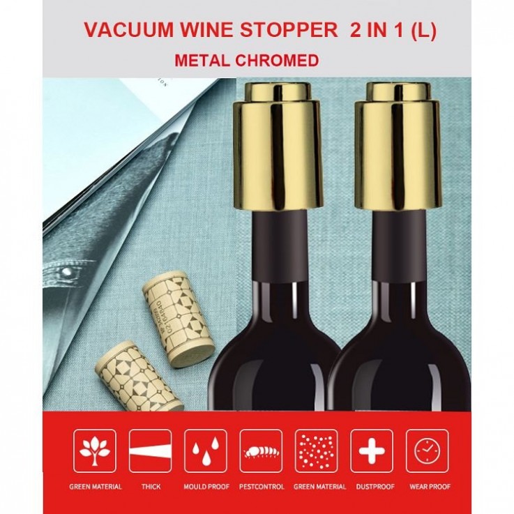 Press Type Metal Gold Vacuum Wine Stopper68