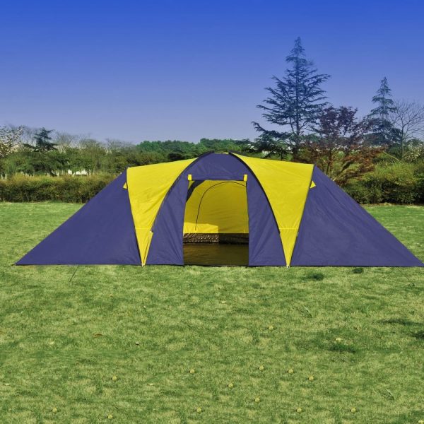 Camping Tent Fabric 9 Persons Blue 