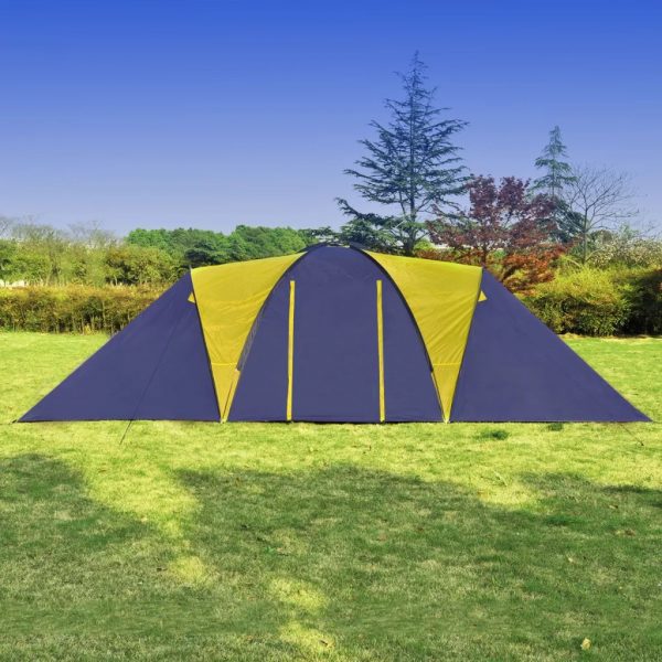 Camping Tent Fabric 9 Persons Blue 